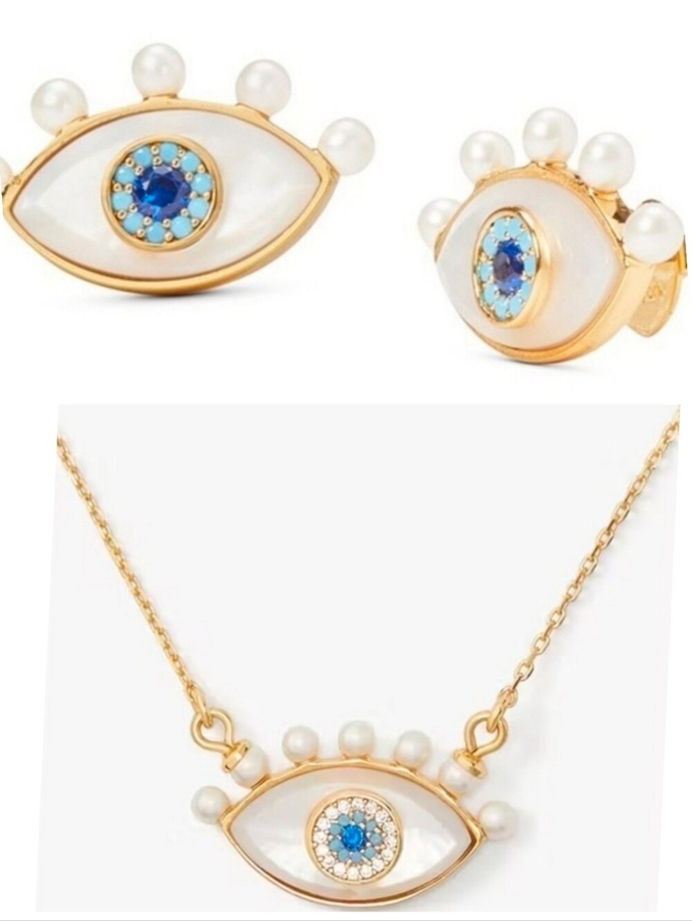 🤍▪️ Kate Spade ▪️Evil Eye All-Seeing Earring Anf Necklace Bundle 2 Pieces